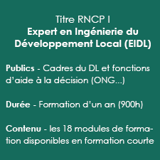 Titre RNCP Niveau I Expert en Ingnierie du Dveloppement Local